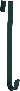 Green metal hook on a white background